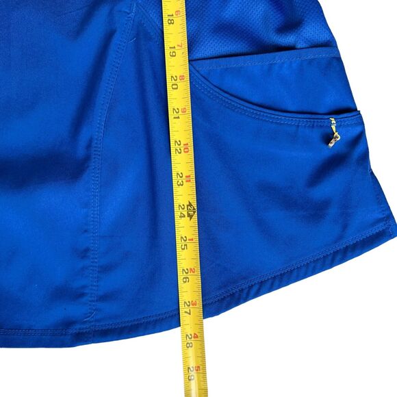 Cherokee LUXE Sports Mock Wrap Scrub Top Large Breathable Blue Medical Uniform - Picture 11 of 15